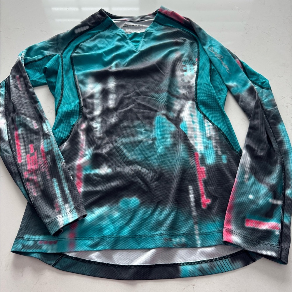 Salomon Teal and Black Athletic Top or Base Layer